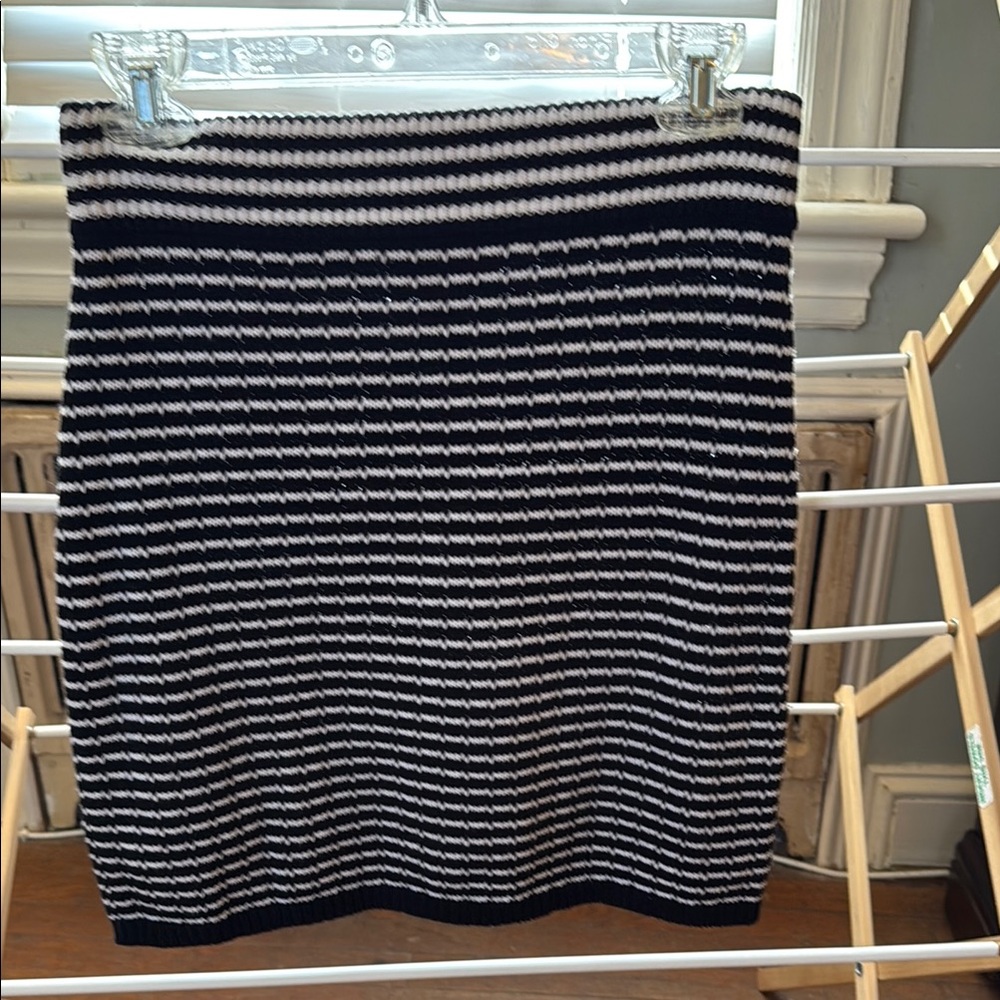 Aqua Black and White Mini Pencil Skirt for Casual Work